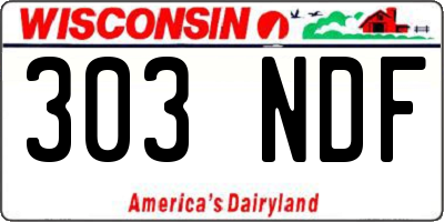 WI license plate 303NDF