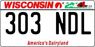 WI license plate 303NDL
