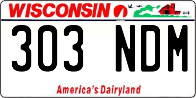 WI license plate 303NDM
