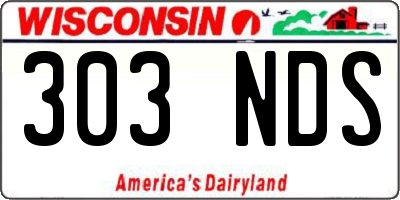WI license plate 303NDS