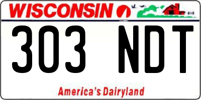 WI license plate 303NDT