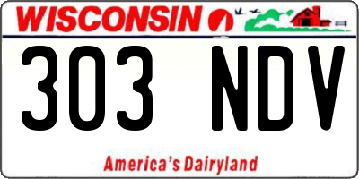 WI license plate 303NDV