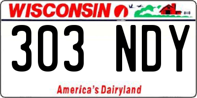 WI license plate 303NDY