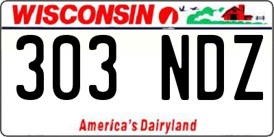 WI license plate 303NDZ