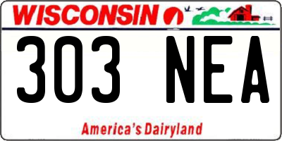 WI license plate 303NEA
