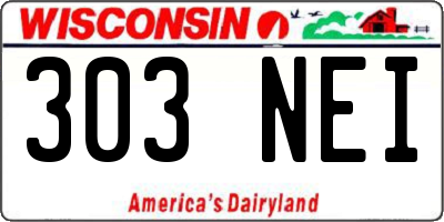 WI license plate 303NEI