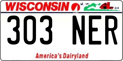 WI license plate 303NER