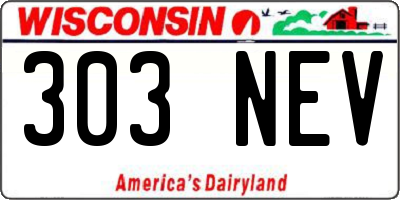 WI license plate 303NEV