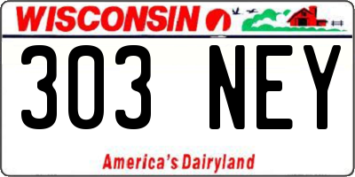 WI license plate 303NEY