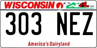 WI license plate 303NEZ