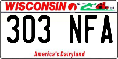 WI license plate 303NFA