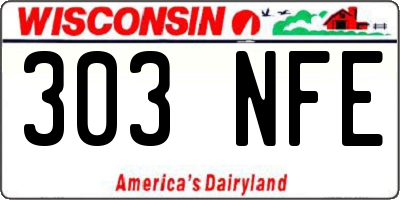 WI license plate 303NFE