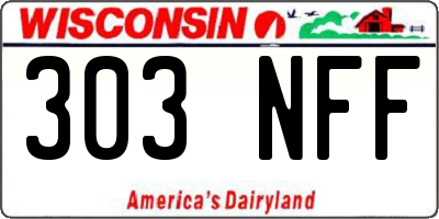 WI license plate 303NFF