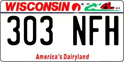 WI license plate 303NFH