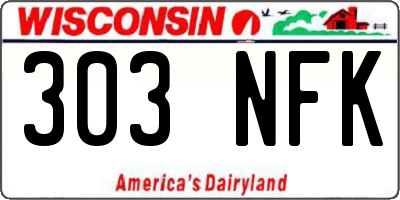 WI license plate 303NFK