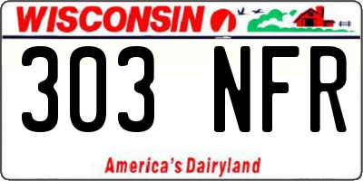 WI license plate 303NFR