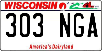 WI license plate 303NGA