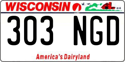 WI license plate 303NGD