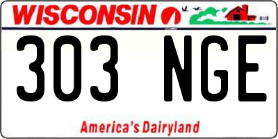 WI license plate 303NGE