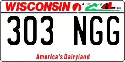 WI license plate 303NGG