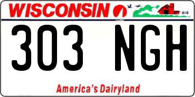 WI license plate 303NGH