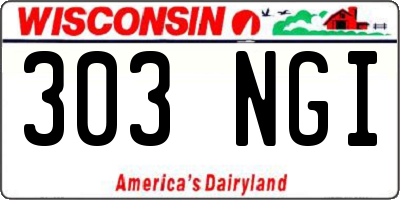 WI license plate 303NGI