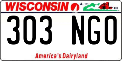 WI license plate 303NGO