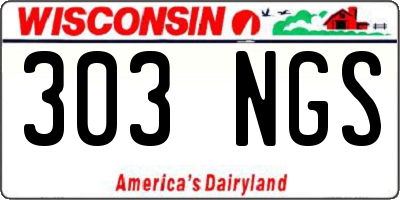 WI license plate 303NGS
