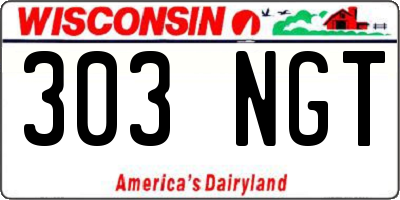 WI license plate 303NGT