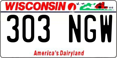 WI license plate 303NGW