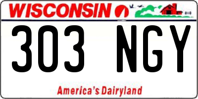 WI license plate 303NGY
