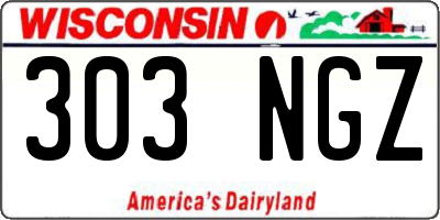 WI license plate 303NGZ