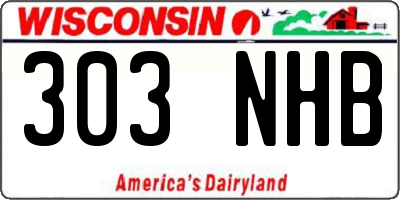 WI license plate 303NHB
