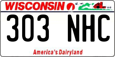 WI license plate 303NHC