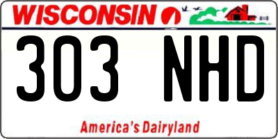 WI license plate 303NHD