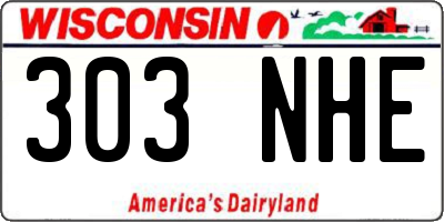 WI license plate 303NHE