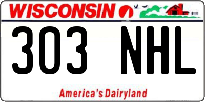 WI license plate 303NHL