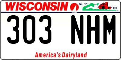 WI license plate 303NHM