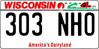 WI license plate 303NHO