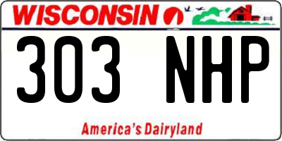 WI license plate 303NHP