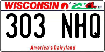 WI license plate 303NHQ