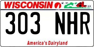 WI license plate 303NHR