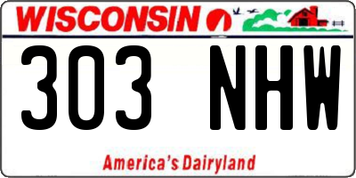 WI license plate 303NHW