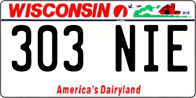 WI license plate 303NIE