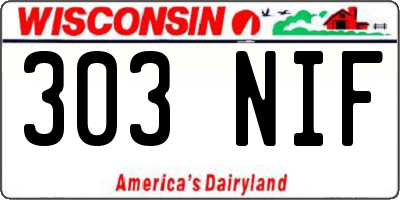 WI license plate 303NIF