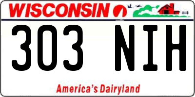 WI license plate 303NIH