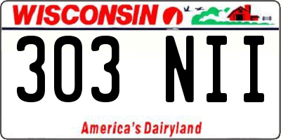 WI license plate 303NII