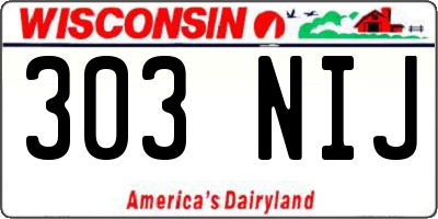 WI license plate 303NIJ