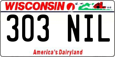 WI license plate 303NIL