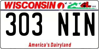 WI license plate 303NIN